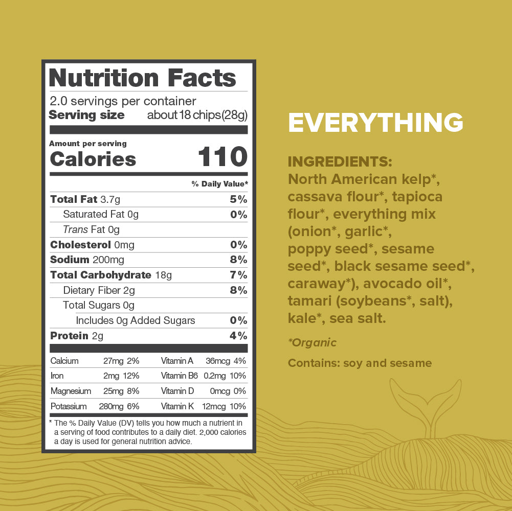 Everything Flavored Puffed Kelp Chips - Ingredients