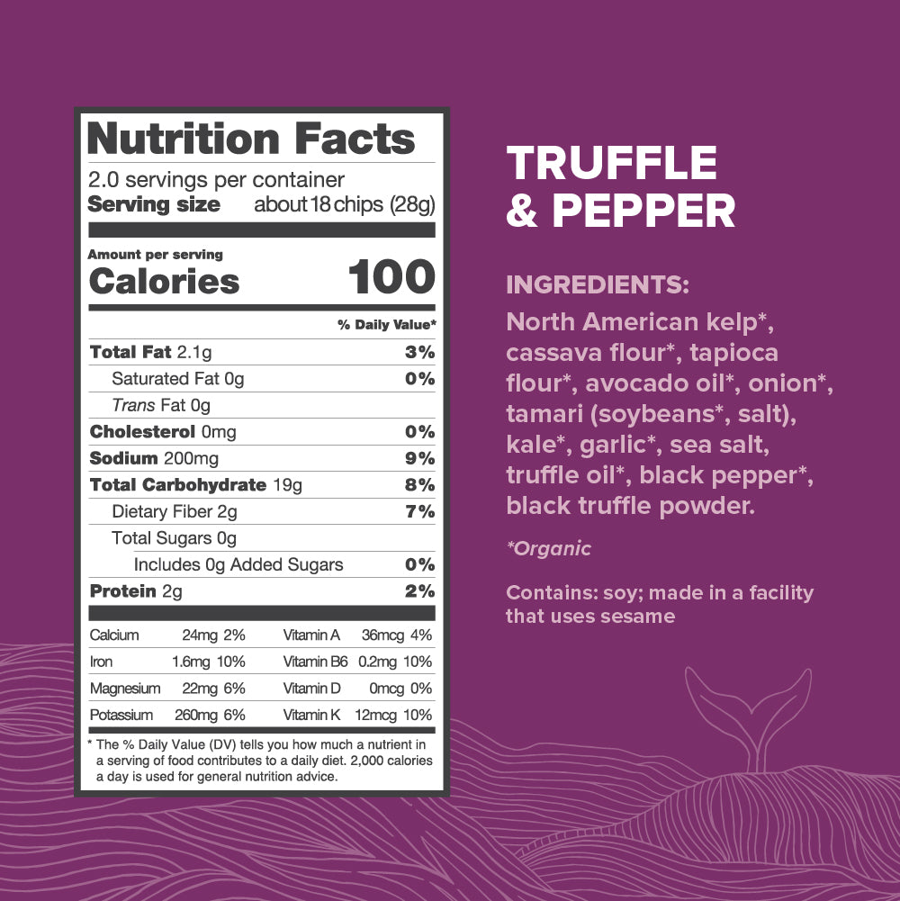 Truffle & Pepper Puffed Kelp Chips - Ingredients