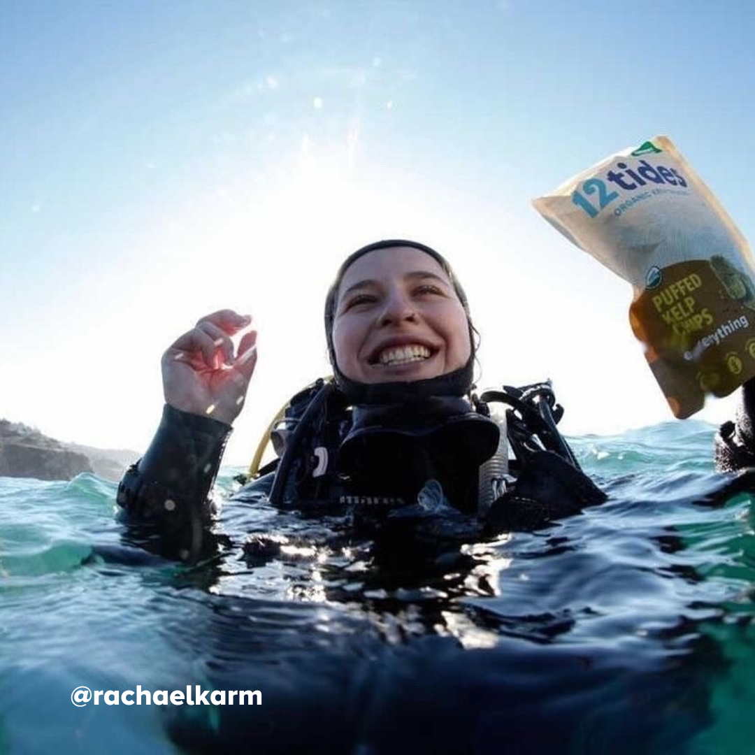 Our friend scuba diving and eating kelp chips at the same time 
