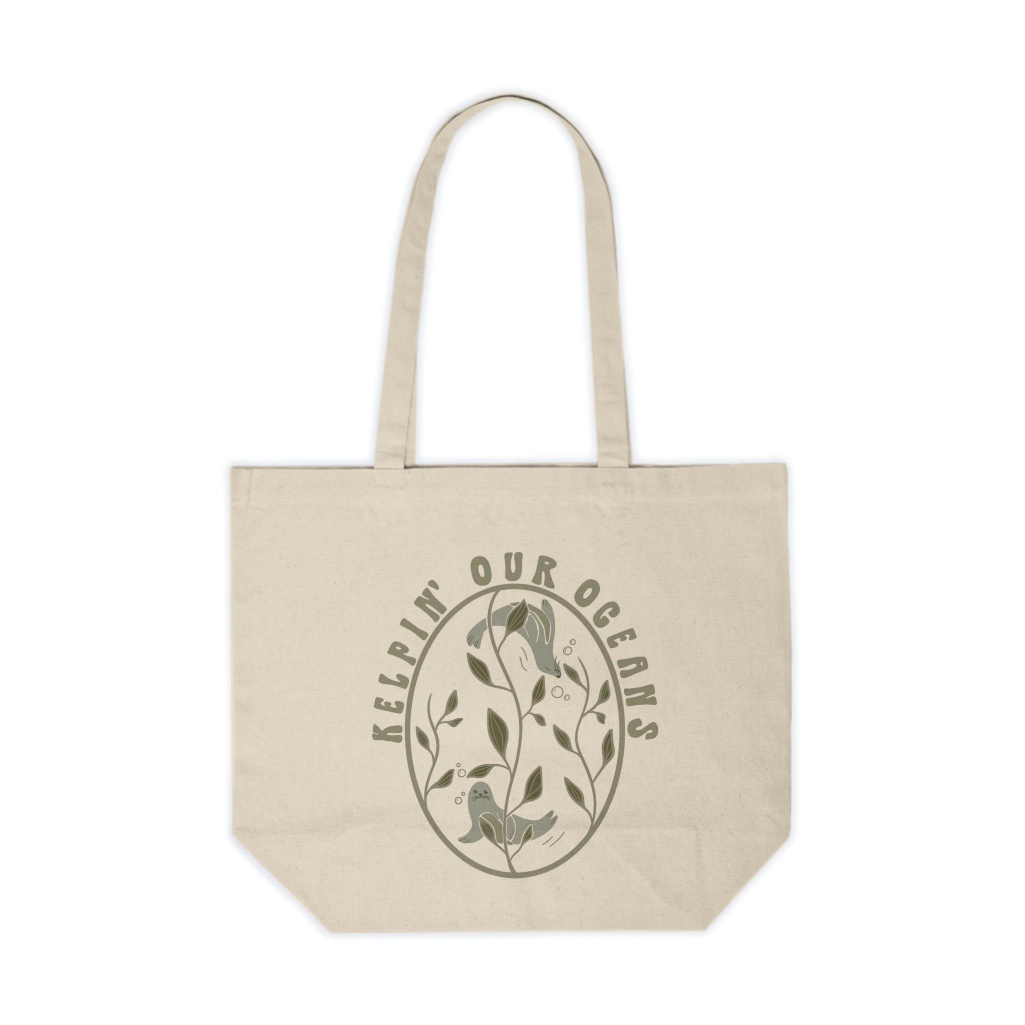 Canvas Shopping Tote Kelpin' Our Oceans - front